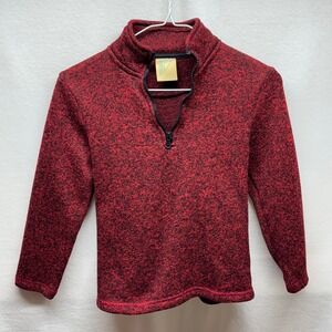 Kids Red Pullover‎ Sweater Quarter Zip Mock Neck Knit Top